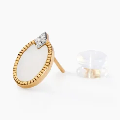 Histoire d'Or Boucles D'oreilles Puces Tahina Or Jaune Nacre Diamant* Boucles D'Oreilles|Clous D'Oreilles