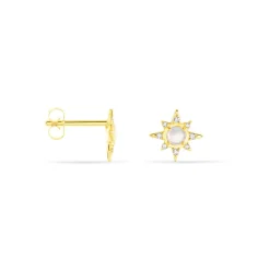 Histoire d'Or Boucles D'oreilles Puces Terry Or Jaune Calcedoine Et Oxyde* Boucles D'Oreilles|Clous D'Oreilles