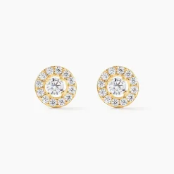 Online Histoire d'Or Boucles D'oreilles Puces Tahera Or Jaune Oxyde De Zirconium