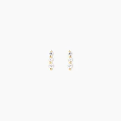 Discount Histoire d'Or Boucles D'oreilles Puces Tria Or Jaune Oxyde De Zirconium