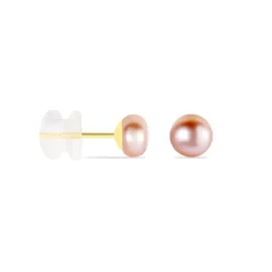 Discount Histoire d'Or Boucles D'oreilles Puces Ursulina Or Jaune Perle De Culture or jaune perle rose