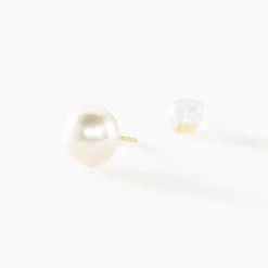 Outlet Histoire d'Or Boucles D'oreilles Puces Ursulina Or Jaune Perle De Culture or jaune perle nacre