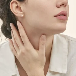 Outlet Histoire d'Or Boucles D'oreilles Puces Volute or jaune diamant