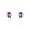 Histoire d'Or Boucles D'oreilles Puces Vrille Ovale Or Blanc Amethyste* Boucles D'Oreilles|Clous D'Oreilles