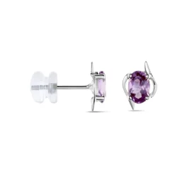 Histoire d'Or Boucles D'oreilles Puces Vrille Ovale Or Blanc Amethyste* Boucles D'Oreilles|Clous D'Oreilles