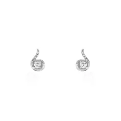 Best Histoire d'Or Boucles D'oreilles Puces Vrille Accompagnee Or Blanc Diamant