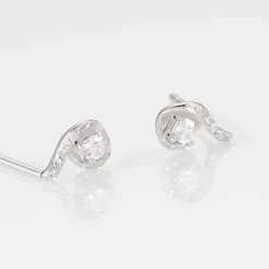 Best Histoire d'Or Boucles D'oreilles Puces Vrille Accompagnee Or Blanc Diamant