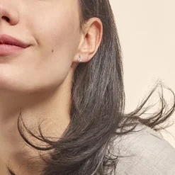 Best Histoire d'Or Boucles D'oreilles Puces Vrille Accompagnee Or Blanc Diamant