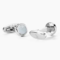 JOURDAN Boutons De Manchettes Athos Acier Argenté Nacre* Autres Bijoux