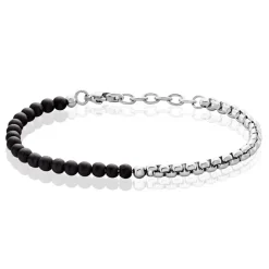 Hot Histoire d'Or Bracelet Acier Blanc Christiano Onyx
