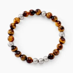 Histoire d'Or Bracelet Adonis Acier Blanc Oeil De Tigre* Bracelets|Bracelets Fantaisie