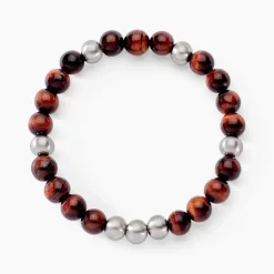 Histoire d'Or Bracelet Adonis Acier Blanc Oeil De Tigre* Bracelets|Bracelets Fantaisie