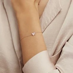 Online Histoire d'Or Bracelet Anne-lise Argent Rose Oxyde De Zirconium