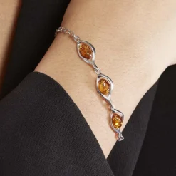 Discount Histoire d'Or Bracelet Argent Blanc Mounyaae Ambre