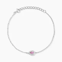 New Histoire d'Or Bracelet Argent Tania Oxydes De Zirconium argent blanc oxyde rose
