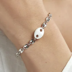 Hot Histoire d'Or Bracelet Ashoka Argent Blanc Céramique argent blanc céramique blanc