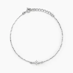 New Histoire d'Or Bracelet Astre Precieux Argent Blanc Oxyde De Zirconium