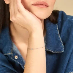 New Histoire d'Or Bracelet Astre Precieux Argent Blanc Oxyde De Zirconium