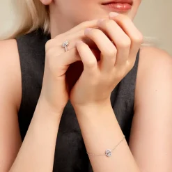 Histoire d'Or Bracelet Baroque Party Argent Blanc Oxyde De Zirconium