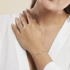 Hot Histoire d'Or Bracelet Bastin Argent Blanc Oxyde De Zirconium