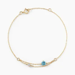 Histoire d'Or Bracelet Beauté Bleutée Or Jaune Topaze Oxyde De Zirconium* Bracelets