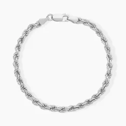 New Histoire d'Or Bracelet Cacilda Maille Corde Argent Blanc