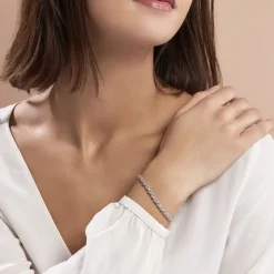 New Histoire d'Or Bracelet Cacilda Maille Corde Argent Blanc