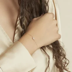 Histoire d'Or Bracelet Campsis Or Jaune Calcedoine