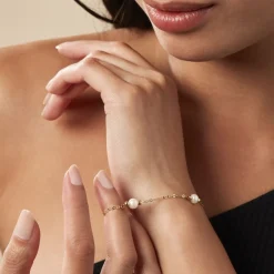 Best Histoire d'Or Bracelet Cannelle Or Jaune Perle De Culture