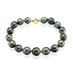 Histoire d'Or Bracelet Cerclee Or Jaune Perle De Culture De Tahiti* Bracelets