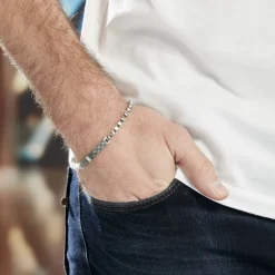 Clearance Histoire d'Or Bracelet Clement Acier Blanc Oxyde De Zirconium