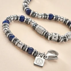 Best Histoire d'Or Bracelet Cliff Acier Gris Agate Hématite Oxyde De Zirconium acier gris agate bleu