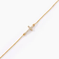 Histoire d'Or Bracelet Cobeia Croix Maille Forçat Or Jaune Oxyde De Zirconium* Bracelets