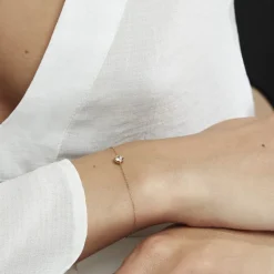 Clearance Histoire d'Or Bracelet Columbine De Zirconium Blanc or jaune oxyde