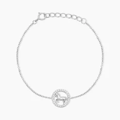 Hot Histoire d'Or Bracelet Court Argent Blanc Ayeline Oxyde De Zirconium