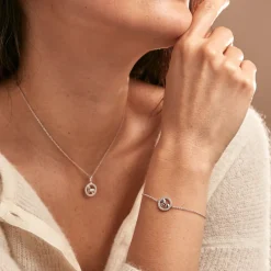 Hot Histoire d'Or Bracelet Court Argent Blanc Ayeline Oxyde De Zirconium