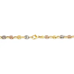 New Histoire d'Or Bracelet Dami Maille Grain De Café or tricolore