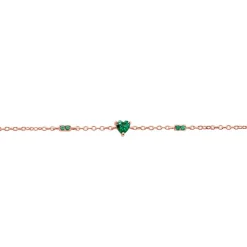 Hot Histoire d'Or Bracelet Déclaration Argent Rose Oxyde De Zirconium argent rose oxyde vert