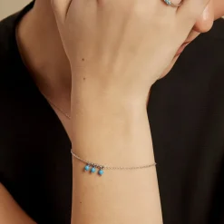 New Histoire d'Or Bracelet Della Argent Blanc Turquoise