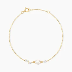 Histoire d'Or Bracelet Elysia Or Jaune Perle De Culture Oxyde De Zirconium