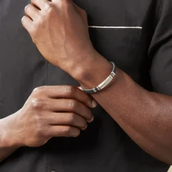 Histoire d'Or Bracelet Eric Acier Blanc Pierre De Synthese