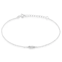 Histoire d'Or Bracelet Feath Argent Blanc Oxyde De Zirconium