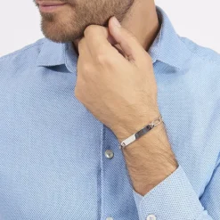 Histoire d'Or Bracelet Identité Anilo Maille Alternee 1/1 Argent Blanc* Bijoux Personnalisés|Bracelets