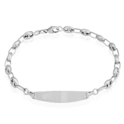 Histoire d'Or Bracelet Identité Evin Maille Grain De Cafe or blanc