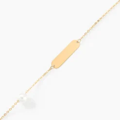 Online Histoire d'Or Bracelet Identité Helee Or Jaune Perle De Culture