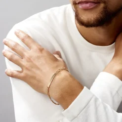 Hot Histoire d'Or Bracelet Identité Plaqué Or Jaune Bixente