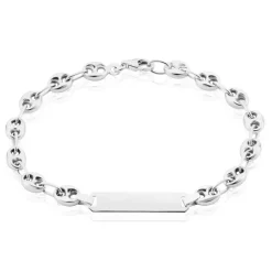Histoire d'Or Bracelet Identite Argent Blanc Carrus* Bijoux Personnalisés|Bracelets