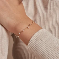 Histoire d'Or Bracelet Identitée Jazmin Or Jaune Perle De Culture* Bracelets