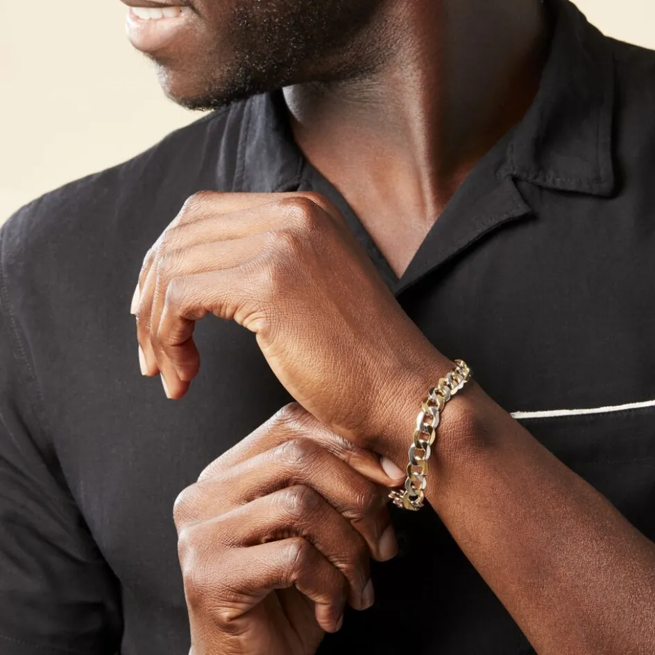 Outlet Histoire d'Or Bracelet Iris Or Bicolore Maille Gourmette