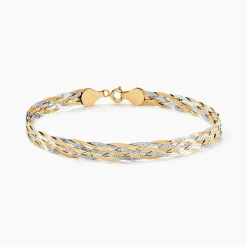 Hot Histoire d'Or Bracelet Jasmin Tresse Or Bicolore